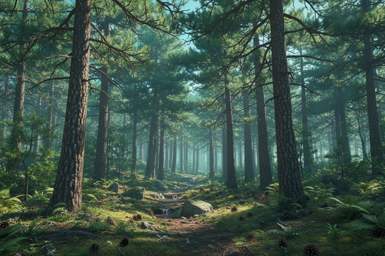 forest with pine trees